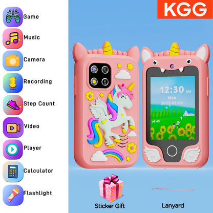 Kids Smart Phone for Girls Boys Kids Cell Phone Toys Dual Camera Music Player 17 Games Toddler Learning Phone for Birthday Gifts