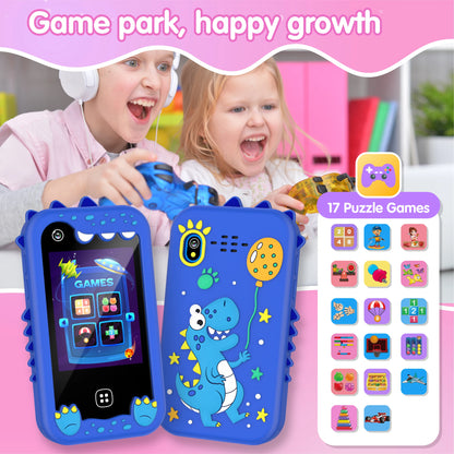 Kids Smart Phone for Girls Boys Kids Cell Phone Toys Dual Camera Music Player 17 Games Toddler Learning Phone for Birthday Gifts
