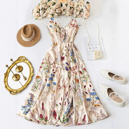 Plus Size Colorful Painting Print Maxi Dress Slimming Large Size Strapless Gown Women'S Fashion Polyester Fiber plus Size Dress
