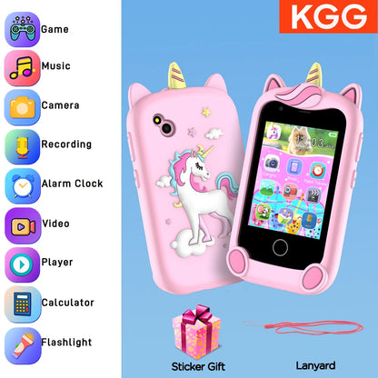Kids Smart Phone for Girls Boys Kids Cell Phone Toys Dual Camera Music Player 17 Games Toddler Learning Phone for Birthday Gifts