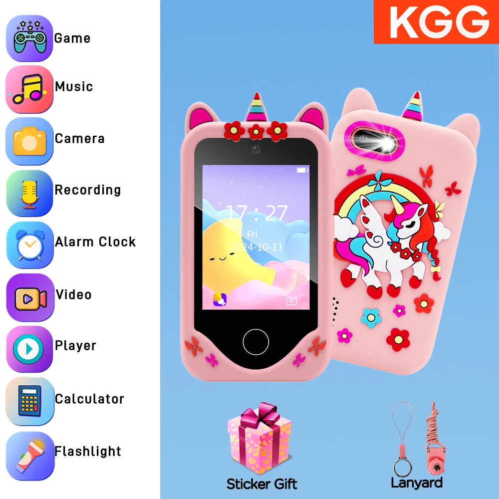 Kids Smart Phone for Girls Boys Kids Cell Phone Toys Dual Camera Music Player 17 Games Toddler Learning Phone for Birthday Gifts
