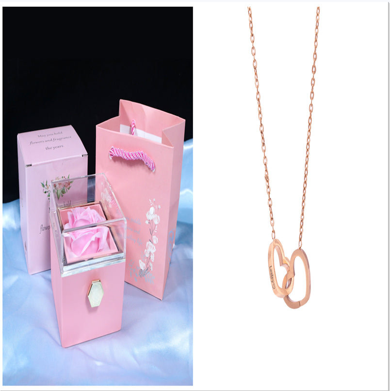 Rotating Soap Flower Rose Gift Box Creative Rotating Rose Jewelry Packaging Box Valentine'S Day Gift for Women
