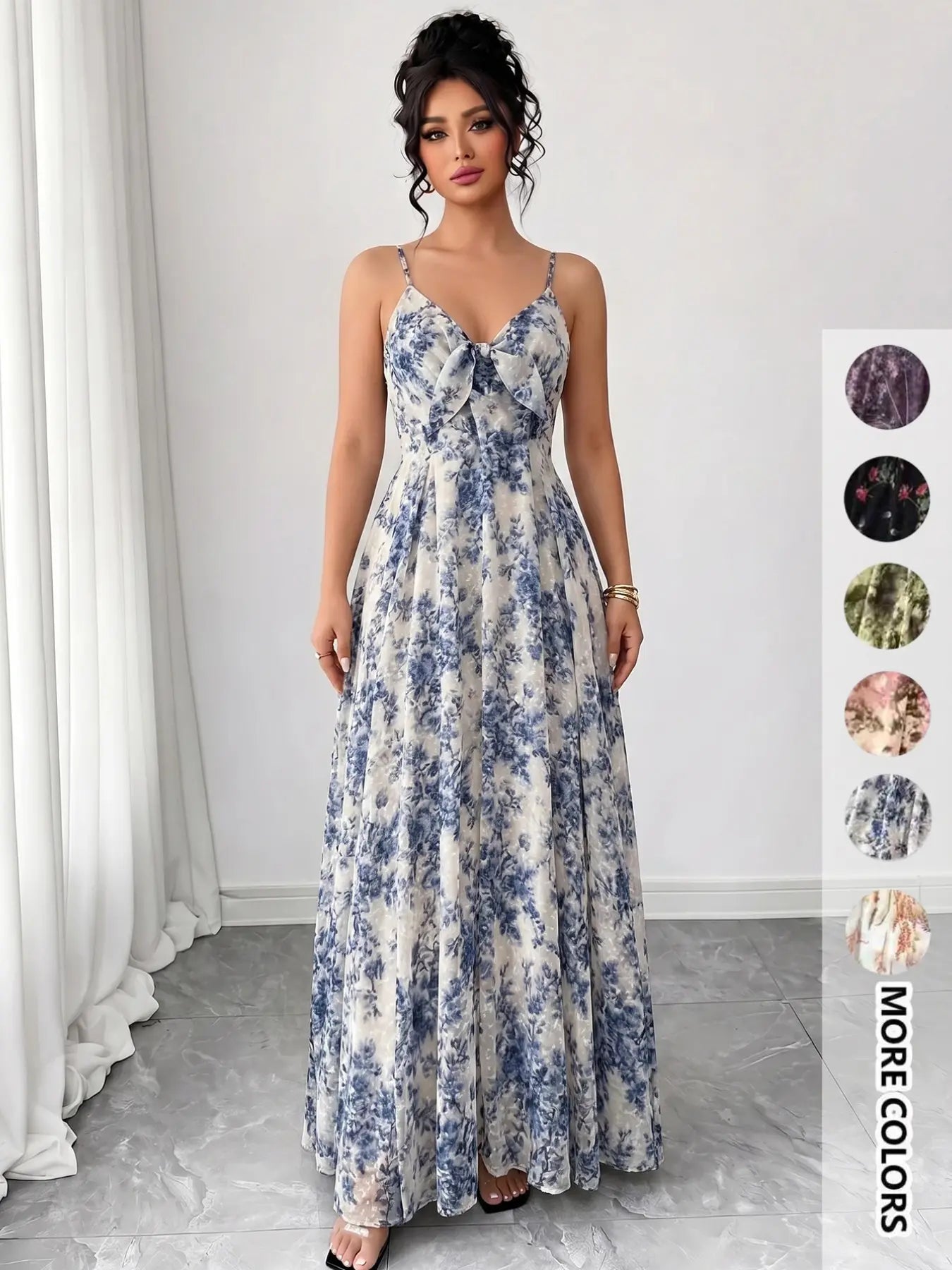 Women'S Boho Style Floral-Print Spaghetti Strap Cami Dress, Bohemian Fashion Casual A-Line Dress for Beach Holiday Vacation, Perfect for Summer