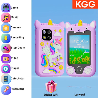 Kids Smart Phone for Girls Boys Kids Cell Phone Toys Dual Camera Music Player 17 Games Toddler Learning Phone for Birthday Gifts