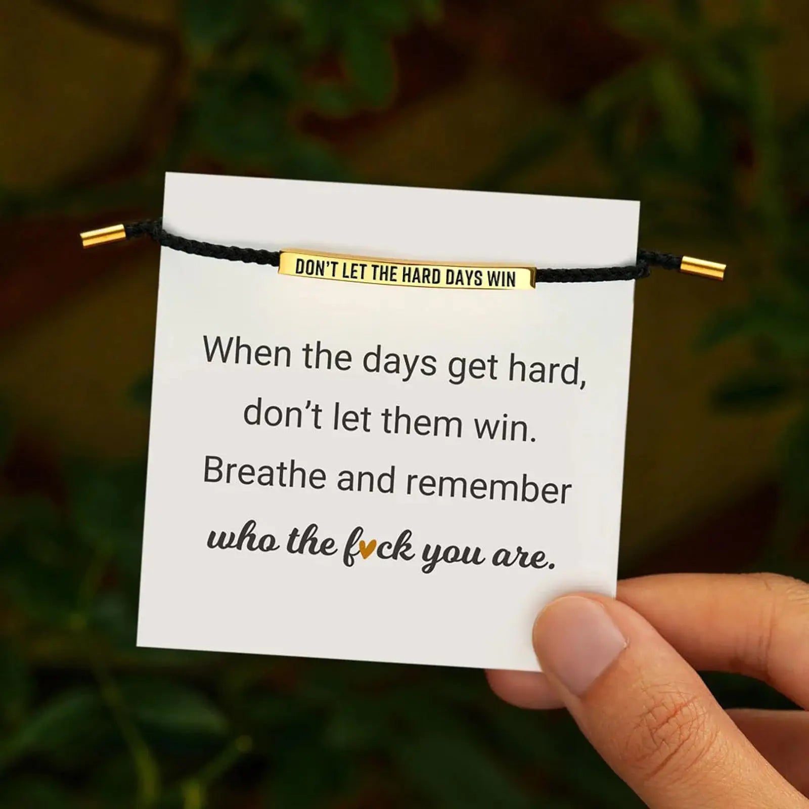 Dont Let the Hard Days Win Motivational Tube Bracelets, Adjustable Hand Bradied Wrap Stainless Steel Inspirational Gifts