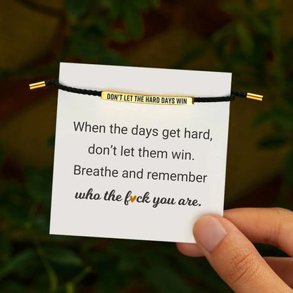 Dont Let the Hard Days Win Motivational Tube Bracelets, Adjustable Hand Bradied Wrap Stainless Steel Inspirational Gifts