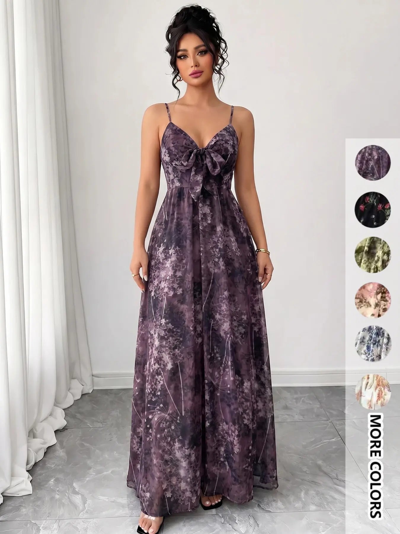 Women'S Boho Style Floral-Print Spaghetti Strap Cami Dress, Bohemian Fashion Casual A-Line Dress for Beach Holiday Vacation, Perfect for Summer