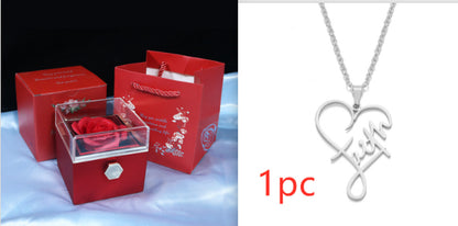 Rotating Soap Flower Rose Gift Box Creative Rotating Rose Jewelry Packaging Box Valentine'S Day Gift for Women