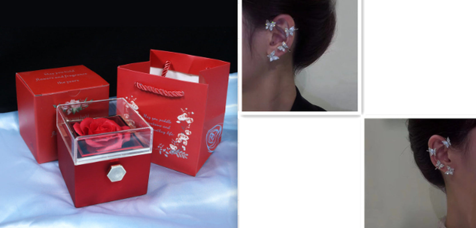 Rotating Soap Flower Rose Gift Box Creative Rotating Rose Jewelry Packaging Box Valentine'S Day Gift for Women