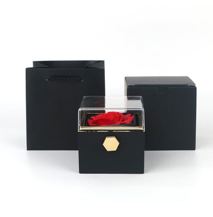 Rotating Soap Flower Rose Gift Box Creative Rotating Rose Jewelry Packaging Box Valentine'S Day Gift for Women