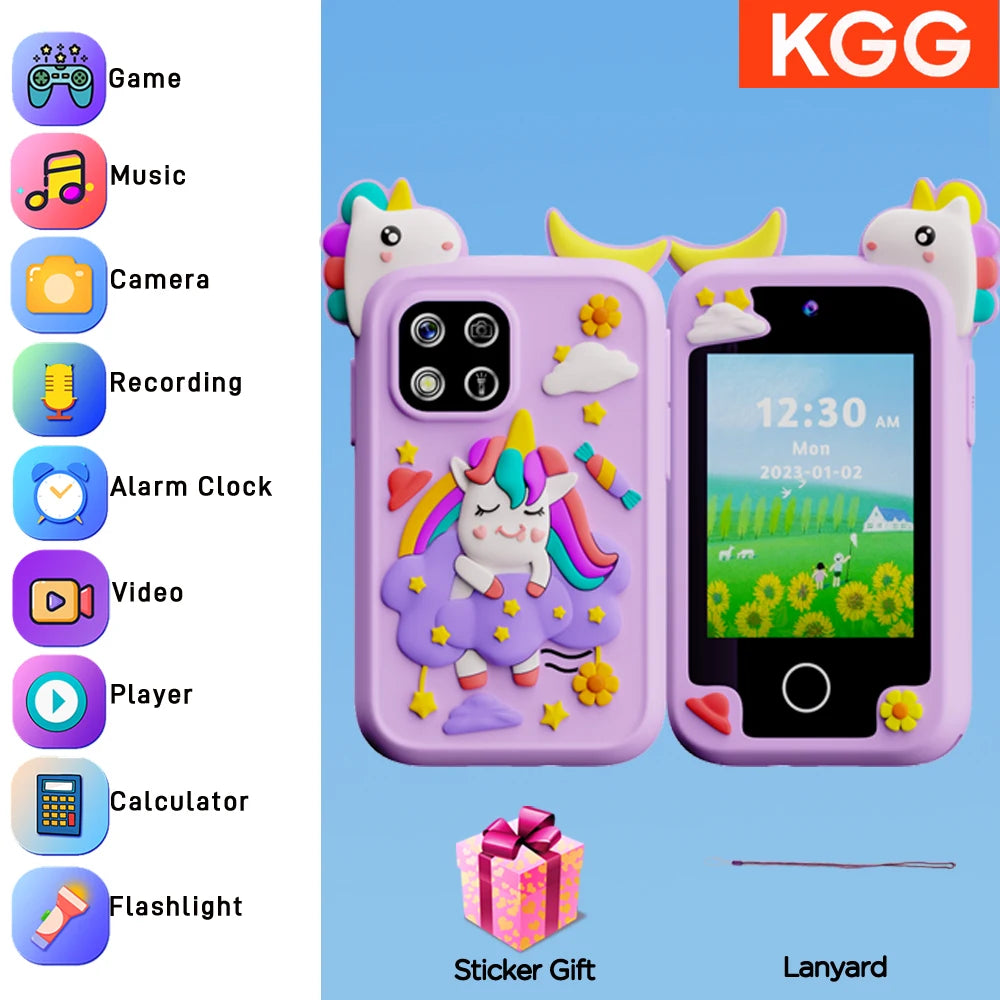 Kids Smart Phone for Girls Boys Kids Cell Phone Toys Dual Camera Music Player 17 Games Toddler Learning Phone for Birthday Gifts