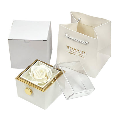 Rotating Soap Flower Rose Gift Box Creative Rotating Rose Jewelry Packaging Box Valentine'S Day Gift for Women