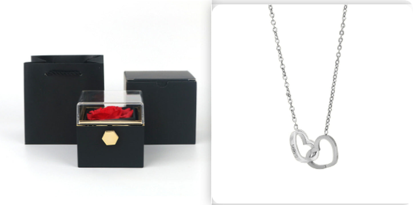 Rotating Soap Flower Rose Gift Box Creative Rotating Rose Jewelry Packaging Box Valentine'S Day Gift for Women